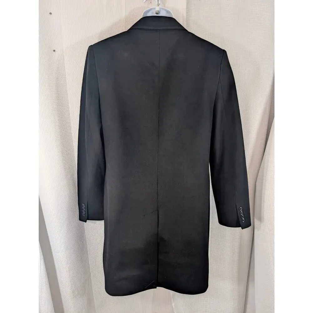 NWT@$220! J. FERRAR! FINE WOOL BLEND BLACK 3/4 LENGTH OVERCOAT, JACKET! SZ M